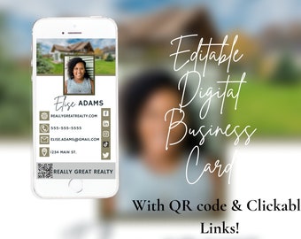 Digital Business Card | Digital Business Card with QR code | Digital Business Card Clickable Links | Digital Business Card Realtor