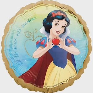 UNINFLATED Snow White Balloon – 18&quot; Foil Balloon for Princess-Themed Birthday Parties – Plain and Personalised Balloon Bundles Available