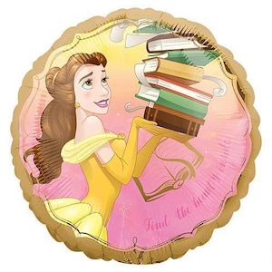 Princess Belle Balloon – 18 Inch Beauty and the Beast Birthday Party Decor – Disney Princess Party Supplies – Customisable Plain Balloons