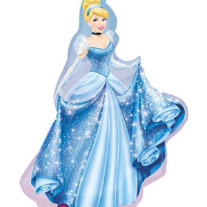 Cinderella Supershape Balloon | Princess Birthday Party Decor | Large Balloon 28&quot; x 33&quot; | Uninflated Princess Balloon | Kids Party Supplies