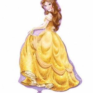 UNINFLATED Belle Supershape Foil Balloon – Princess Design – Helium or Air Fill – Ideal for Beauty and the Beast Themed Birthday Parties