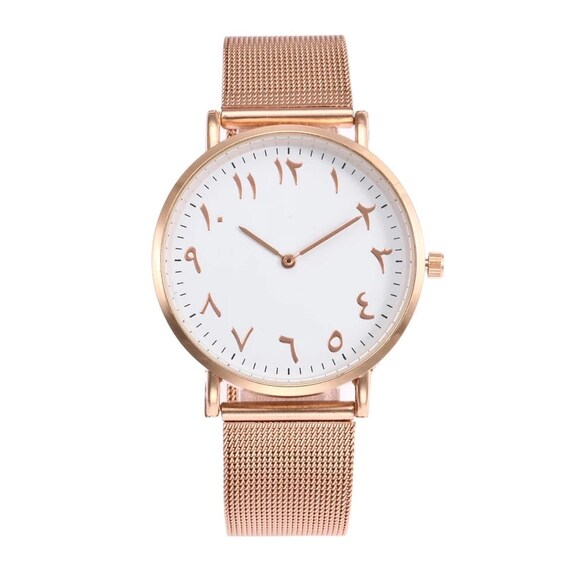 Arabic watch rose gold sale