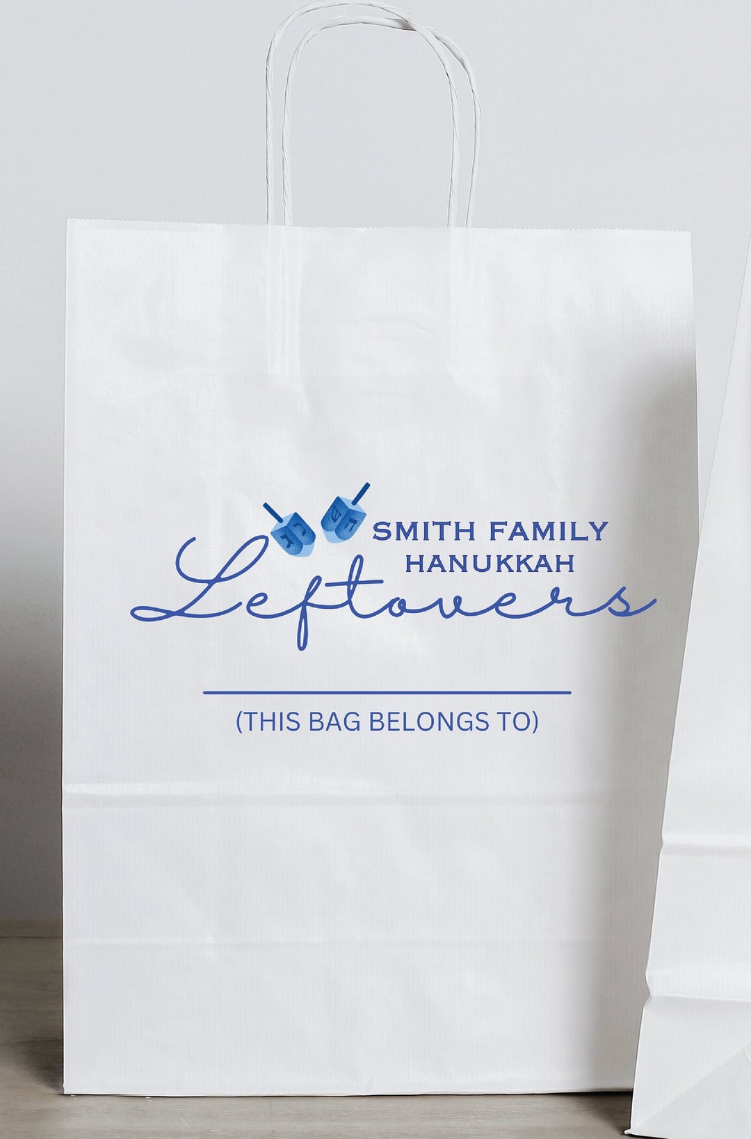 Personalized Hanukkah Leftovers Bags, Doggie Bag for Leftovers, Personalized Chanukkah Bags