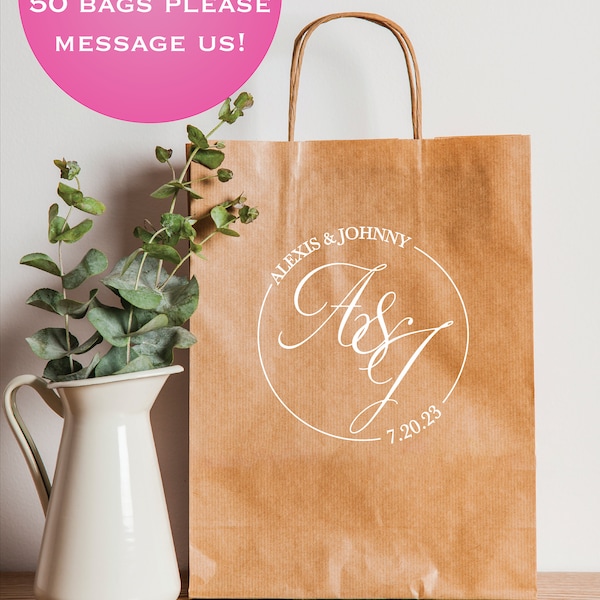 Personalized Welcome Bridal Party Hotel Bags, Monogrammed Hotel Bags for Wedding Guests, Custom Wedding Guest Hotel Bags, Bride and Groom