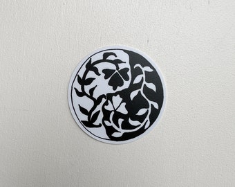 Floral Yin Yang Sticker