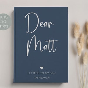 Loss of Son Memorial Gift Journal, Letters to My Son in Heaven Sympathy Gift, Customized Grief Journal, Loss of Child, Bereavement Gift