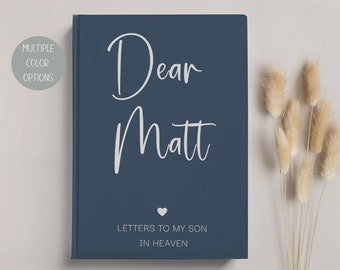 Loss of Son Memorial Gift Journal, Letters to My Son in Heaven Sympathy Gift, Customized Grief Journal, Loss of Child, Bereavement Gift