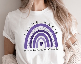 Alzheimer's Awareness Shirt: Support Squad Rainbow Tee