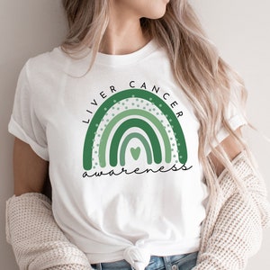 Liver Cancer Awareness Shirt: Green Rainbow Warrior Tee