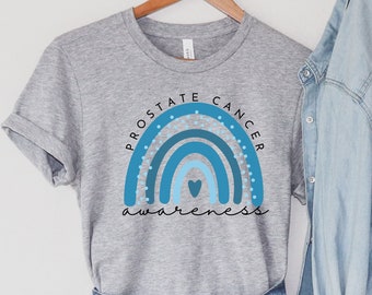 Camiseta de concientización sobre el cáncer de próstata: camiseta arcoíris del equipo de apoyo