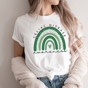Celiac Disease Awareness Shirt: Green Rainbow, Unisex Bella Canvas bild 2