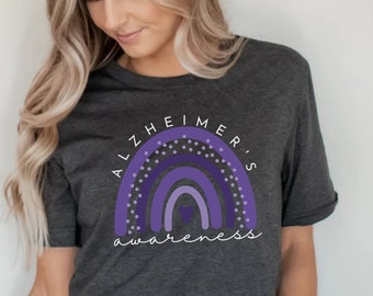 Chemise arc-en-ciel Alzheimer's Awareness : t-shirt de l'équipe de soutien