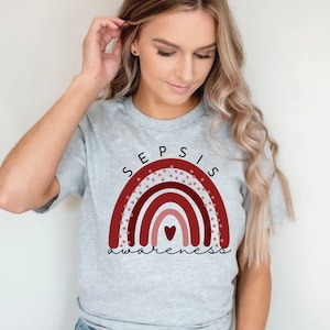 Sepsis Awareness Shirt: Red Rainbow Support Squad