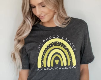 Childhood Cancer Awareness Shirt: September Wear Yellow Rainbow