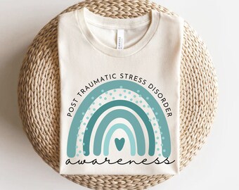 PTSD Awareness Shirt: Rainbow Graphic, Unisex Bella Canvas