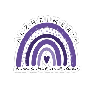 Alzheimer's Awareness Sticker: Purple Rainbow Vinyl Decal