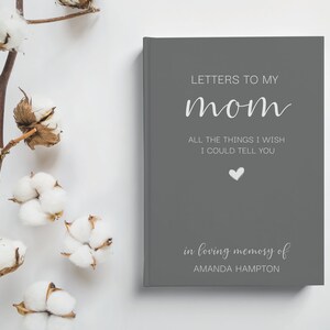 Peut inclure: Journal &agrave; couverture rigide gris avec le texte "Lettres &agrave; ma maman" et "Tout ce que j'aimerais te dire" en lettres blanches. Un petit c&oelig;ur blanc se trouve sous le texte. Le bas du journal indique "en souvenir affectueux d'Amanda Hampton".