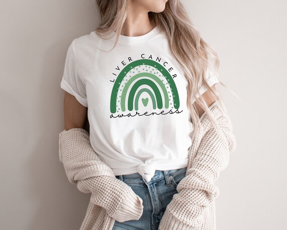 Liver Cancer Awareness Shirt: Green Rainbow Warrior Tee