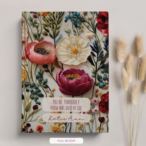 God Says You Are Christian Journal, Personalized Inspiration Bible Notebook, Floral Christian Gift Religious Affirmations Gift for Women