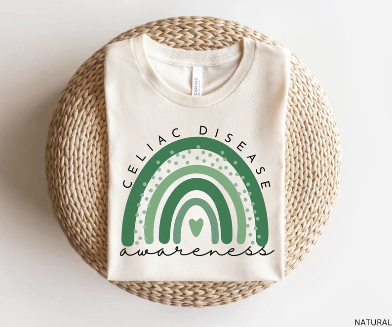 Celiac Disease Awareness Shirt: Green Rainbow, Unisex Bella Canvas bild 1
