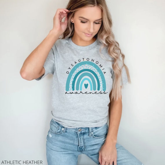 Dysautonomia Awareness Shirt: Rainbow Ribbon POTS Support