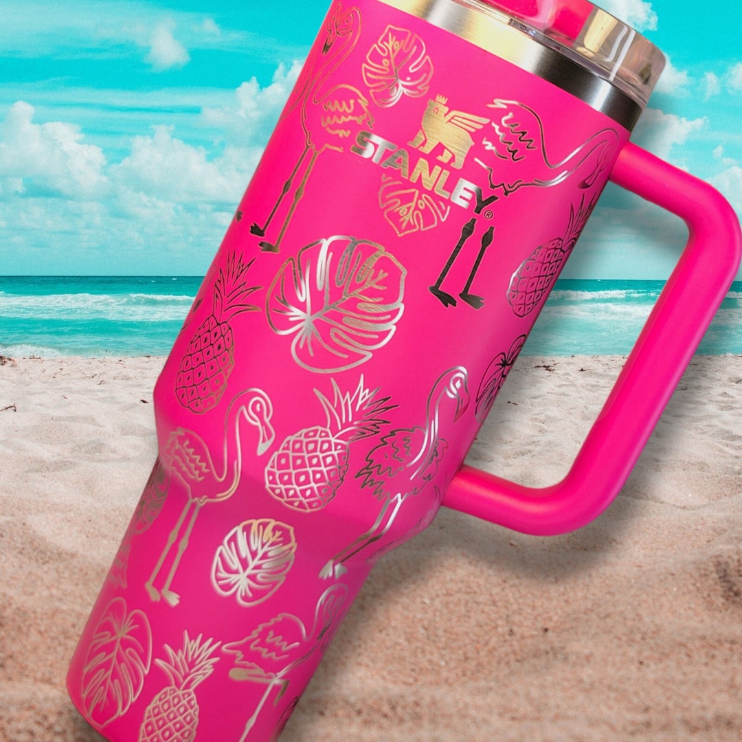 Flamingo Stanley Pink Engraved Flamingos Tumbler Laser Etched Stanley ...