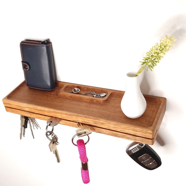 Schlüsselbrett 30cm für Schlüssel, mit Schmuckablage, Magnetische Schlüsselhalter, Key Racks For Wall, Wooden Key Rack, Key Rack With Shelf