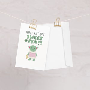 Happy Birthday Card, &quot;sleepytime&quot;, Nanalan Card, Couples Gift, blank inside, thick matte paper
