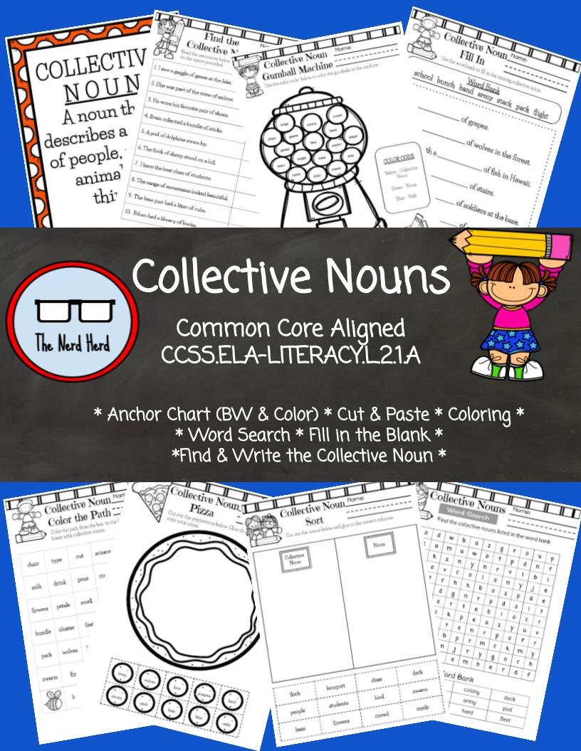 printable no prep collective nouns worksheets and activities etsy