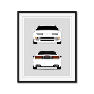 Nissan 300ZX Z32 (1989-2000) (anteriore e posteriore) ispirato a poster stampa Wall Art Decor DX1 (senza cornice)