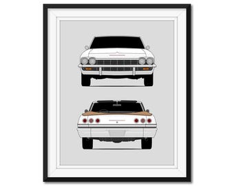 シボレーインパラポスター 1964 シボレー インパラ ブループリント ポスター 18