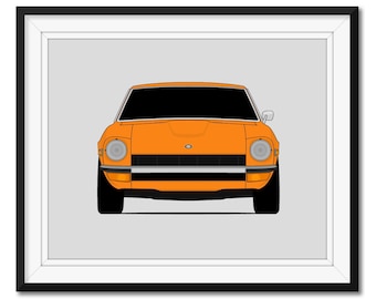 ダットサン 240Z (1970-1973) (サイドプロファイル) カーポスター