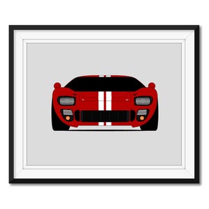 Ford GT40 (1964-1965) Inspired Car Poster Print Wall Art Decor Carroll Shelby Le Mans CX2 (Unframed)