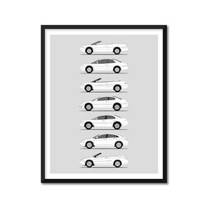 Chrysler Sebring Inspired Car Poster (Side Profile) Print of the Chrysler Sebring Generations History Evolution BX1