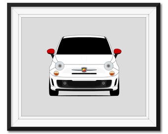 Fiat 500 Abarth (2008-2015) inspirerad bilposter väggkonstdekor 500c 500e 2007 ny 500 Nuova 500 CX1 (oramad)