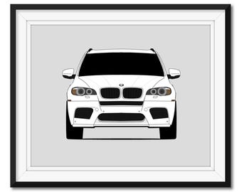 BMW X5 M E70 (X6 M E71) (2010-2013) をイメージしたカーポスタープリント ウォールアート装飾 BMW M Power CX1 (フレームなし)