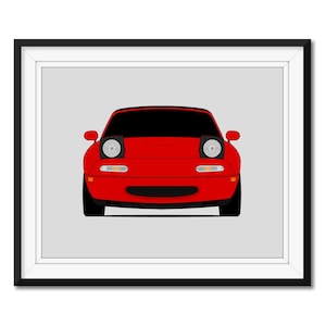 Mazda Miata MX-5 NA (1989-1997) Headlights Up Inspired Car Poster Print Wall Art Decor Roadster JDM CX1 (Unframed)