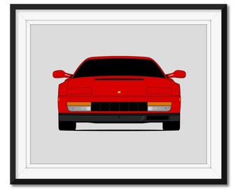 フェラーリ テスタロッサ (1984-1996) カーポスタープリント ウォール