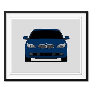 BMW 5-serie E60 (2003-2007) geïnspireerd op autoposter print muurkunst decor CX1 (ingelijst)