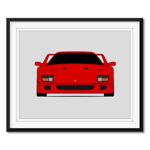 フェラーリ F40 (1987-1992) にインスパイアされた車のポスタープリント ウォールアート デコレーション CX1 (フレームなし)