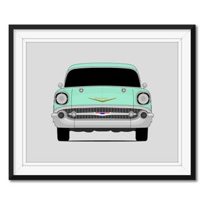 Chevy Bel Air (1957) Inspired Car Poster Print Wall Art Decor CX1 (Unframed)