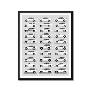 Kutsche Inspiriertes Auto Poster (Seitenprofil) Druck Wandkunst Dekor der Best-of-Mitsubishi Generations Geschichte Evolution SX1 (Ungerahmt)