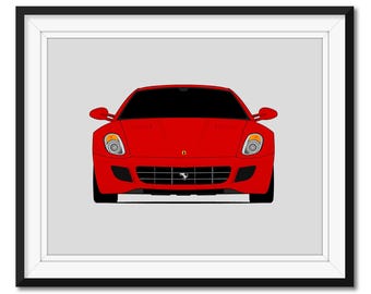 フェラーリ 308 GTB (1975-1985) 風ポスタープリント ウォールアート