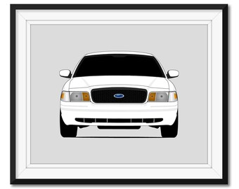 Ford Crown Victoria (1998-2012) geïnspireerde posterprint Wall Art Decor CX1
