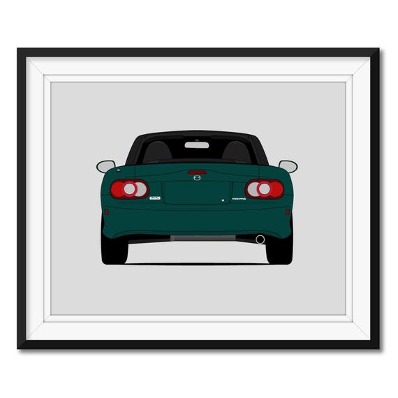 Mazda Miata MX-5 NB (1998-2005) (rear) Inspired Car Poster Print