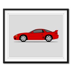 Mitsubishi 3000GT (GTO) (1994-1997) Inspired Car Poster Print Wall Art Decor (Dodge Stealth) CX1 (Unframed)