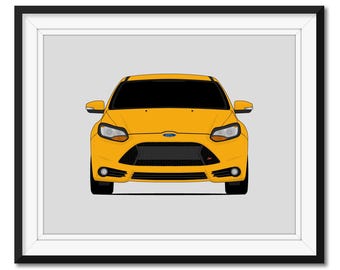 Poster ispirato alla Ford Focus ST (2013-2014), stampa artistica da parete, CX1