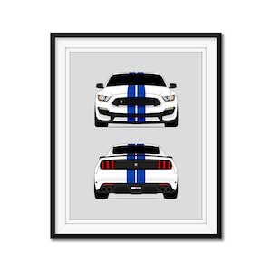 Shelby Got350 S550 (2015-2020) (Vorne und Hinten) Inspiriert Auto Poster Druck Wandkunst gt350 2016 2017 2018 2019 2020 DX2 (ungerahmt)
