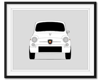 Fiat Abarth 850TC Berlina (1960-1966) Inspirerad bilposter Väggkonstdekor CX1 (Oramad)