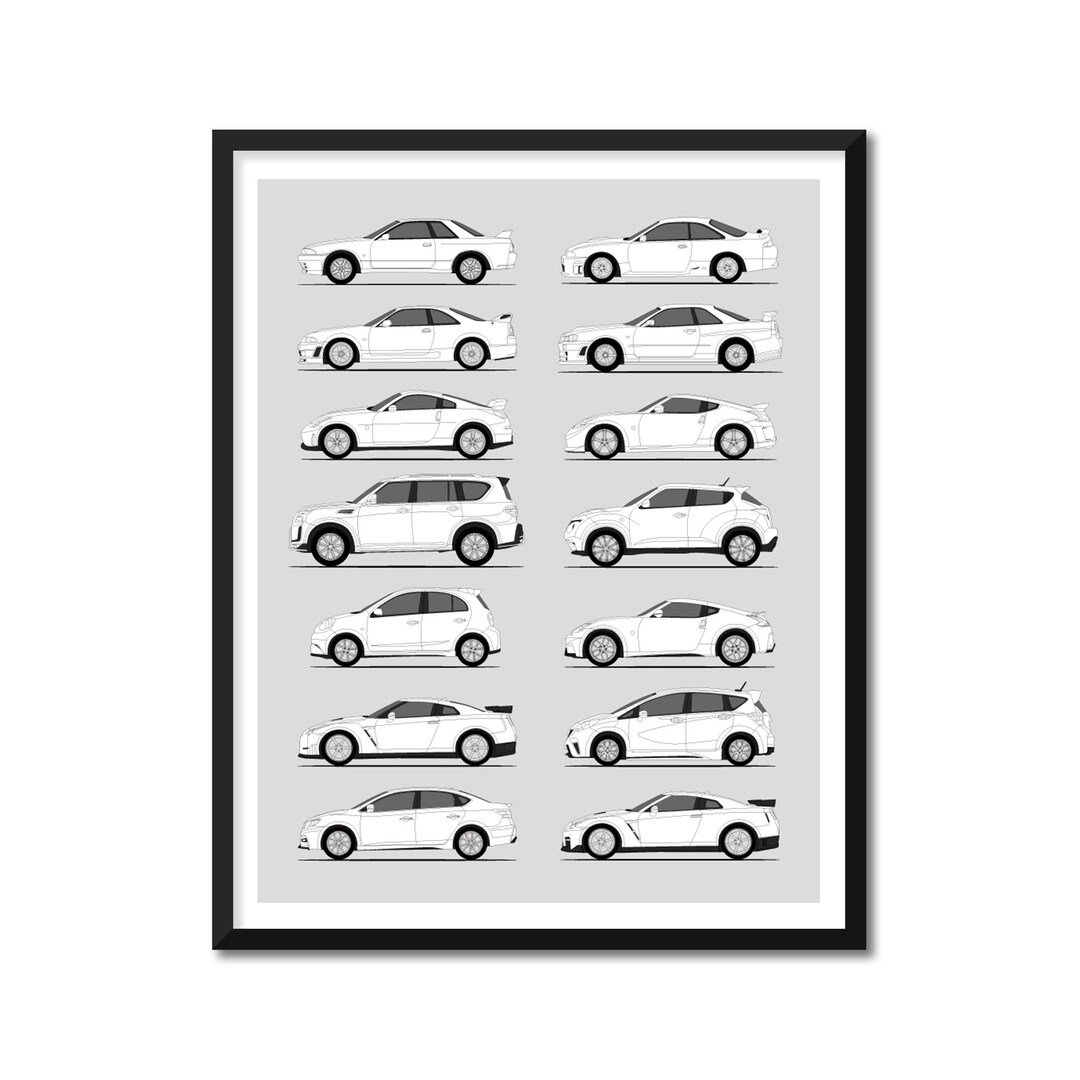 Nissan Nismo Inspired Poster (side Profile) Print Wall Art Decor